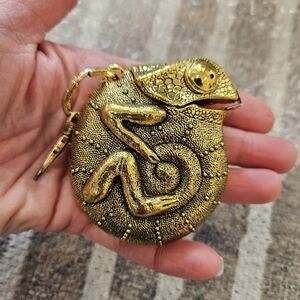 NEW Gold Chameleon Keychain Tape Measure